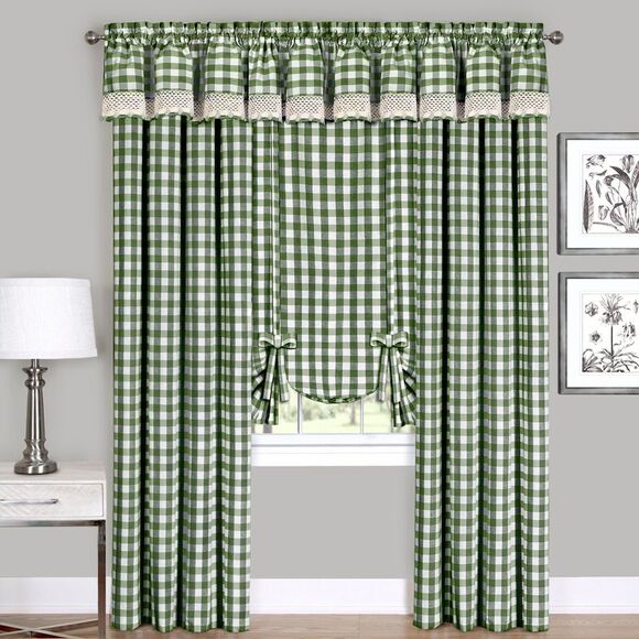 Achim Home Furnishing: Buffalo Sage Plaid Modern Window Curtain Panel : 42" x - Picture 1 of 4